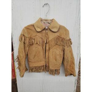 Well Loved 1950s-60s Chips Off The Old Block Childs Old West Leather Jacket Coat